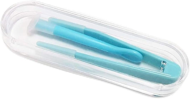 Blue Contact Applicator, Contact Lens Remover Tool, Contact Lens Applicator Tool, Inserter/Remover+Tweezer with Soft Tip, for Contact Lens Cases