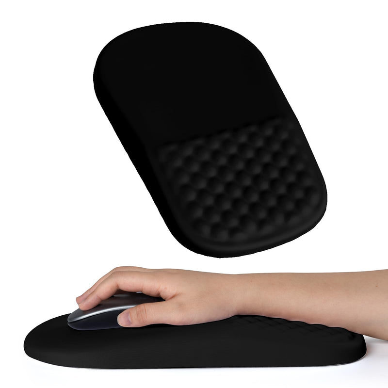Ergonomic Mouse Pad Wrist Support with Massage Design, Wrist Rest Pain Relief Mousepad with Memory Foam&Non-Slip PU Base, Mouse Pads for Wireless