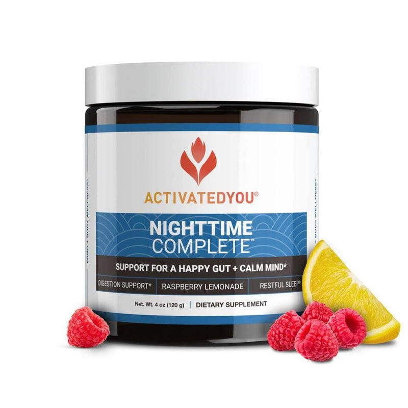 ACTIVATEDYOU Nighttime Complete Daily Wellness Drink- Smooth Digestion, Gut Health, Calmness W/Prebiotics, Probiotics, 12 Billion CFU &