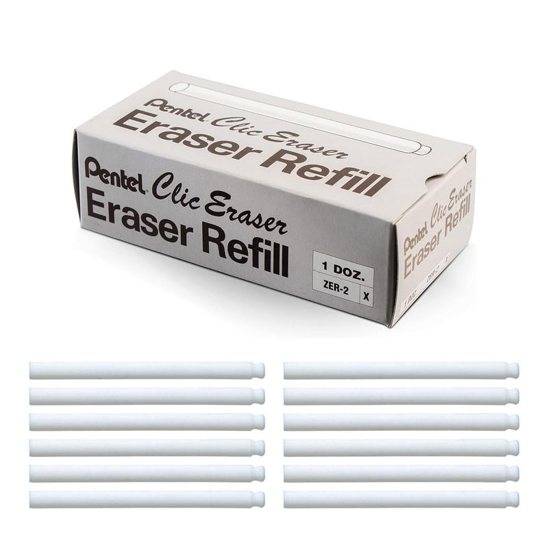 Pentel Refill Erasers for Clic Eraser, Pack of 12 (ZER-2) (2 Dozen)