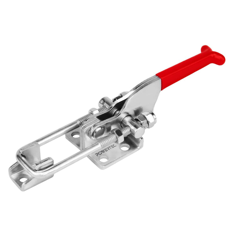 POWERTEC 1PK Toggle Clamp, 700 lbs Holding Capacity, 431 Adjustable U Bolt Latch w/ Antislip Hand Grip for Woodworking Jigs & Fixtures, Smoker,