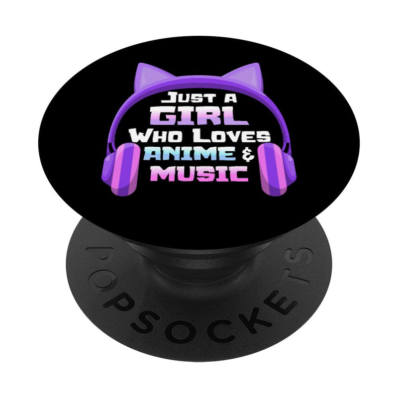 Just a Girl Loves Anime & Music Anime Headphones for Teens Popsockets Swappable Popgrip