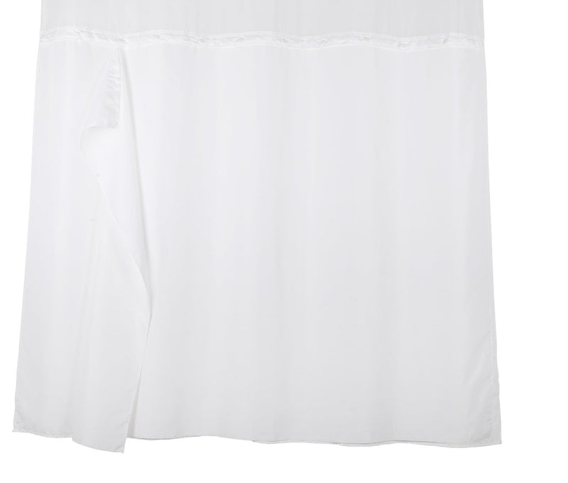 Shower Curtain Liner with Snaps 70" W X 54" H Waterproof Polyester Fabric Bath Curtain with Magnet White