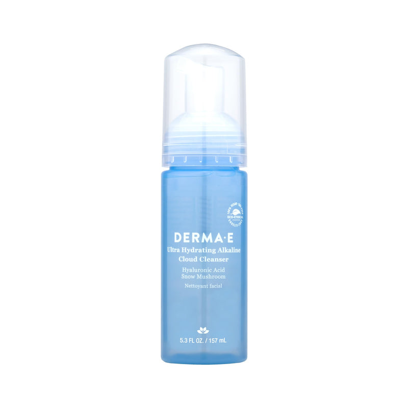 Derma E Ultra Hydrating Alkaline Cloud Cleanser â Gentle Foaming Face Wash with Hyaluronic Acid â Vegan Daily Facial Cleansing, 5.3 Oz