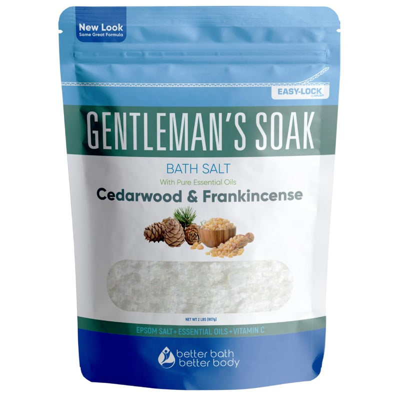 Gentleman'S Bath Salt 32 Ounces Epsom Salt with Natural Cedarwood, Frankincense, Eucalyptus and Peppermint Essential Oils plus Vitamin C in BPA
