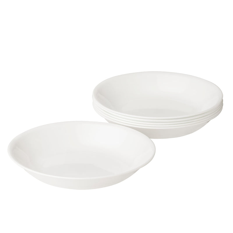 Corelle Vitrelle 6-Piece Bowl Set, Triple Layer Glass and Chip Resistant, 20-Oz Lightweight round Bowls, Winter Frost White
