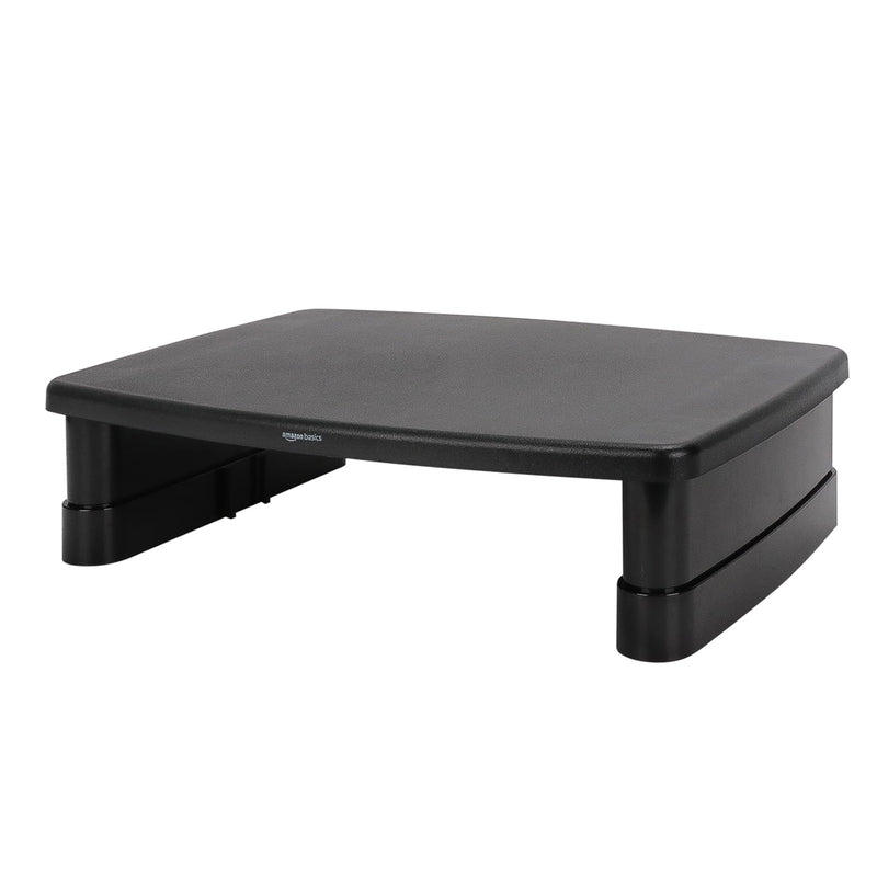 Amazon Basics Height Adjustable Monitor Stand Riser with Storage Organizer, Multifunctional Desk Accessories for Reduced Neck Strain - Fits