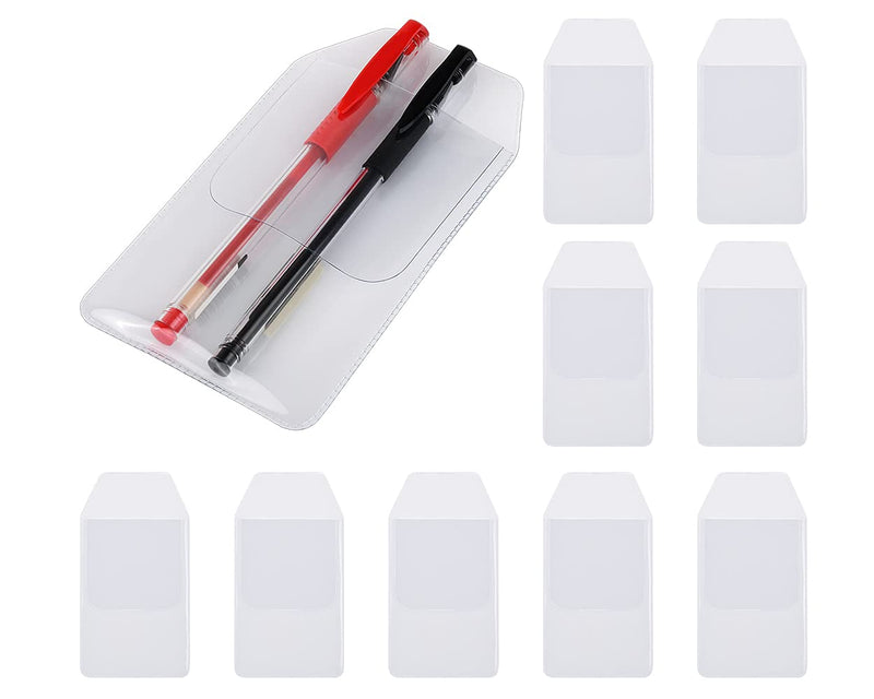 DS. DISTINCTIVE STYLE Shirt Pocket Protector 10 Pieces PVC Pocket Protectors for School Hospital Office Supplies (Clear)