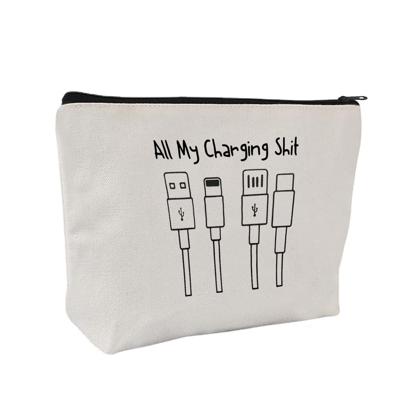 All My Charging shit bag,Fun and versatile bag with charger graphics, teenage boy gift, birthday gifts, travel accessories (Style E)