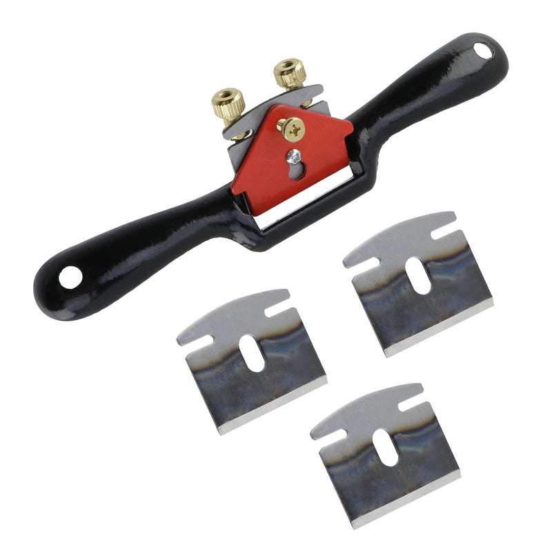 T Tulead Metal Spokeshave Adjustable Spoke Shave Woodworking Hand Cutting Tool with Blades
