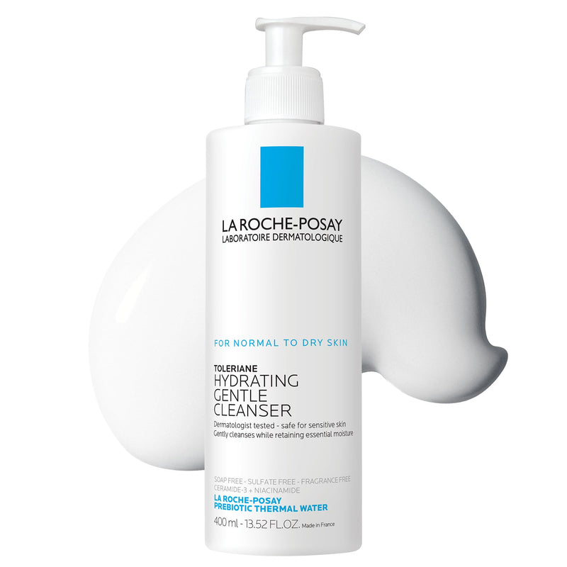 La Roche-Posay Toleriane Hydrating Gentle Face Cleanser, Hydrating Facial Cleanser With Niacinamide + Ceramides, Daily Face Wash For Dry Skin To