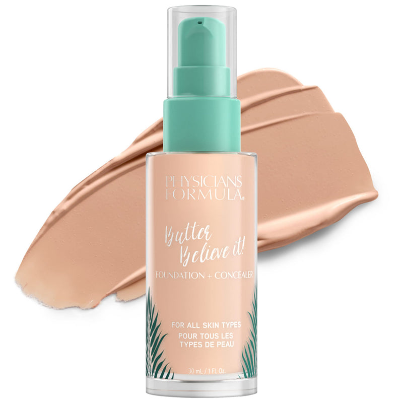 Physicians Formula Butter Believe It! Foundation + Concealer Fair-To-Light | Dermatologist Tested, Clinicially Tested