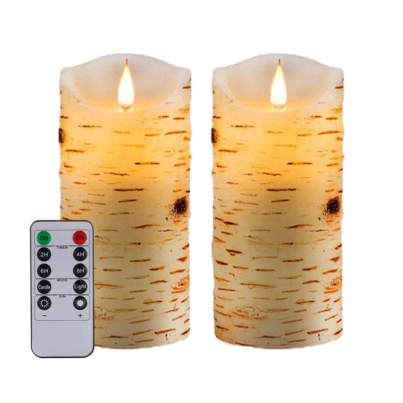 Flameless Battery Operated LED Candles 3D Wick With10Key Button Remote Control 24-Hour Timer Set of 2 Electric Flickering Pillar Real Waxï¼Wedding,
