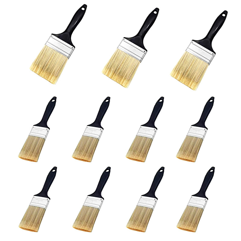 Paint Brushes,11 Pcs Flat Brush-Paint Brush for All Latex and Oil Paints Stains,Home Improvement,Interior Exterior Use Paint Brush,Professional
