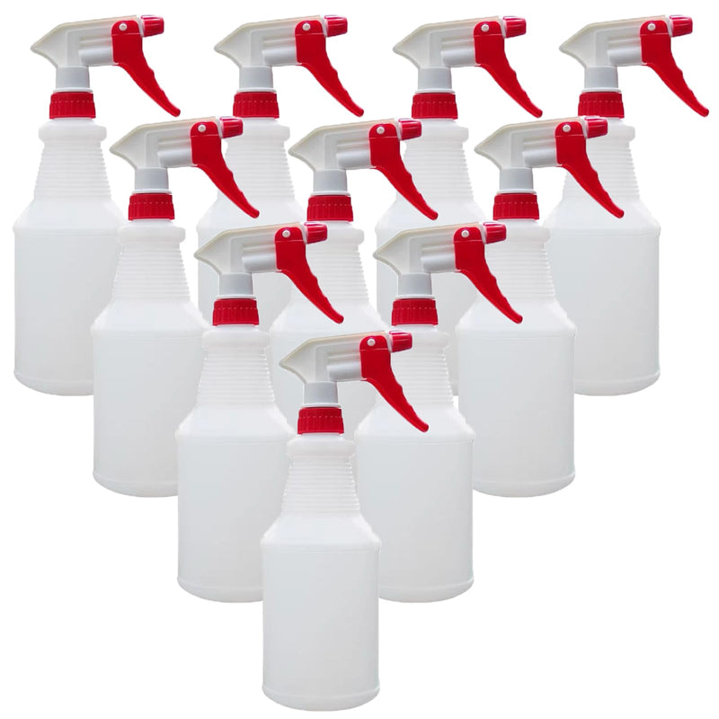 Tergy 10 Packs 32Oz Empty Spray Bottles Plastic Heavy Duty Refillable Spray Bottles with Adjustable Nozzle and Measurements for All Purpose