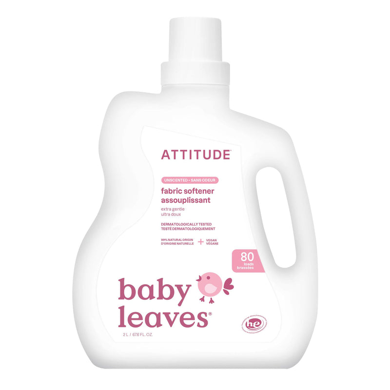 ATTITUDE Baby Fabric Softener, Plant and Mineral-Based Ingredients, HE Compatible, Vegan and Cruelty-Free Laundry and Household Products,