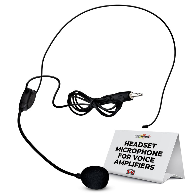 Headset Microphone Lightweight Adjustable Boom Mic with Feedback Control - 3.5Mm Plug for Voice Amplifiers for Public Speaking, Classroom