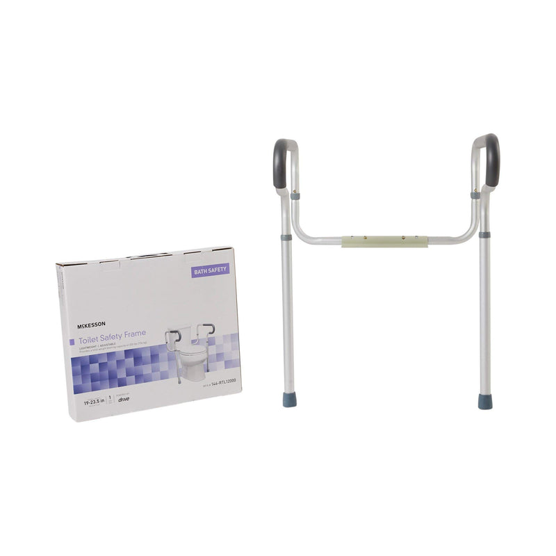 Mckesson Toilet Safety Frame and Rail, Aluminum, Adjustable, 300 Lbs Weight Capacity, 1 Count