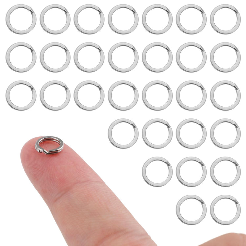30Pcs Split Rings, 8Mm Stainless Steel Small Key Chain Mini Keychain Rings Split Open Jump Rings for Jewelry Making Metal Keyring Connectors Key