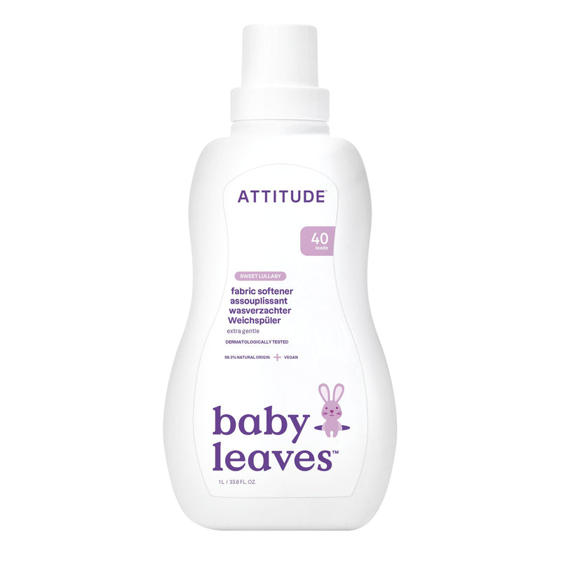 ATTITUDE Baby Fabric Softener, Plant and Mineral-Based Ingredients, HE Compatible, Vegan and Cruelty-free Laundry and Household Products, Sweet