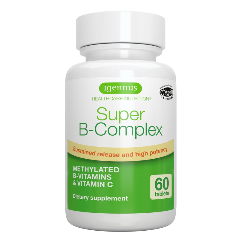 Igennus Super B-Complex Methylated B Vitamins, Sustained Release, Clean Label, MTHFR Supplement with Methylfolate & B12 Methylcobalamin, Vegan,