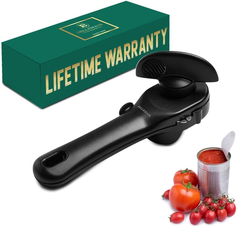 Bellemain- Safe Cut Stainless Steel Ergonomic Can Opener, Manual, Smooth Edge Perfect for Home Chefs and Restauraunts