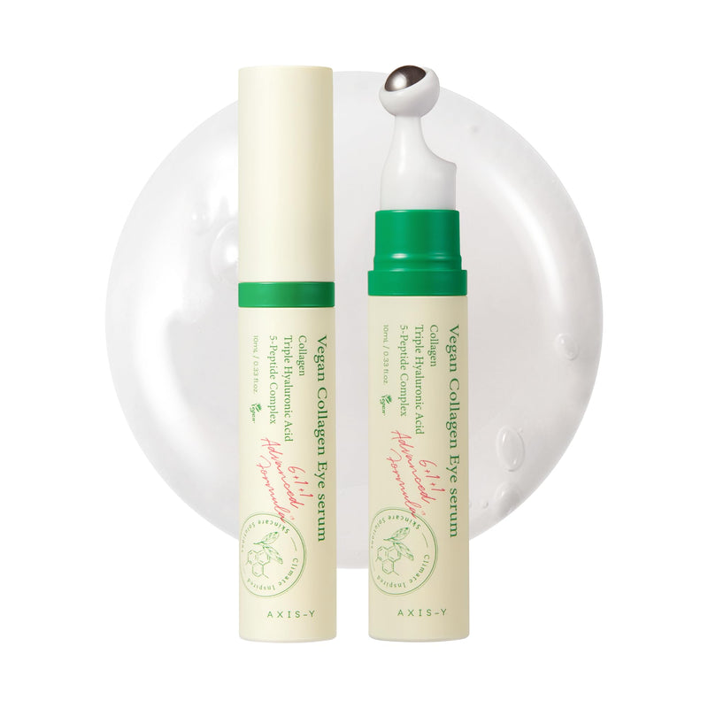 AXIS-Y Vegan Collagen Eye Serum - K Beauty Triple Hyaluronic Acid & Peptide Collagen Serum Improve Skin Elasticity, Reduce Fine Lines & Dark
