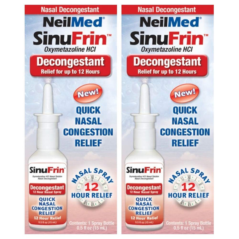 Neilmed Sinufrin Decongestant Relief Spray, (Packaging May Vary), 0.5 Fl Oz (Pack of 2)