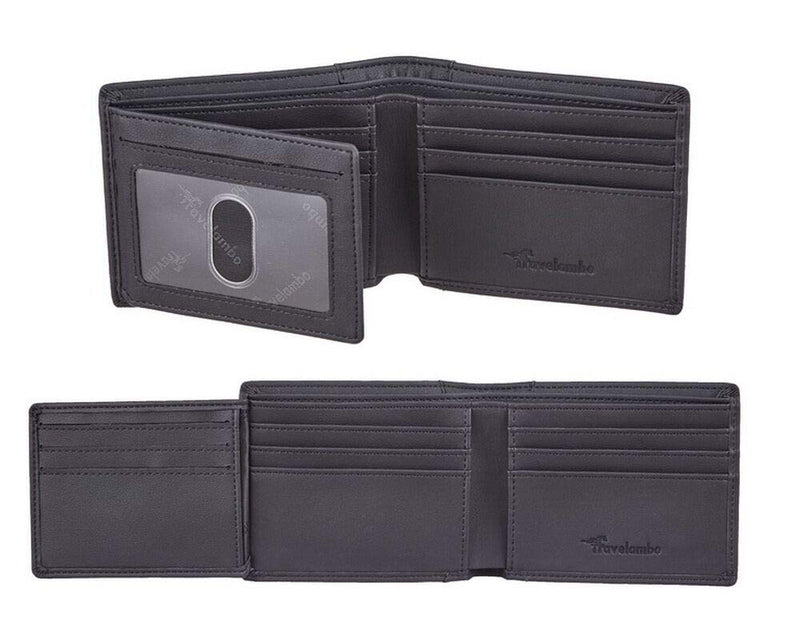 Travelambo Wallet for Men, Trifold RFID Blocking Mens Wallet, 12 Credit Card Holder Minimalist Front Pocket, Leather Slim Wallet with ID Window
