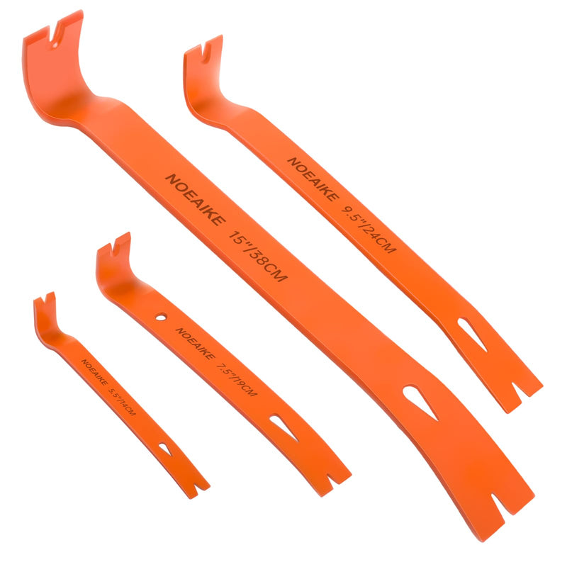 4-Pack Flat Pry Bar Set 5.5"/7.5"/9.5"/15" Crowbar with Nail Puller,Utility Heavy Duty Claw Bar,Mini Pry Bar High-Carbon Steel Crow Bar Tool for