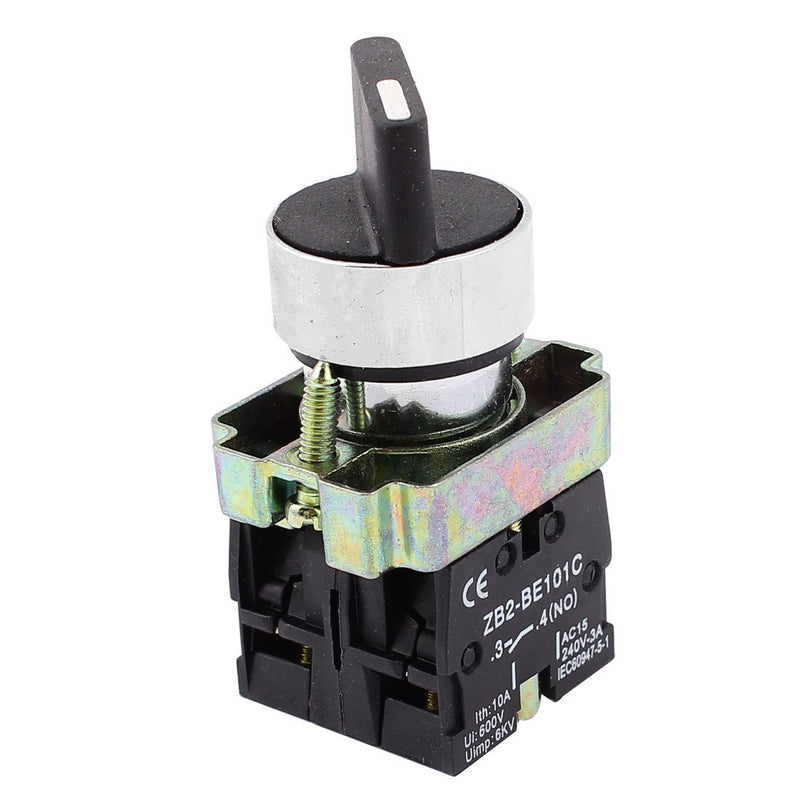 Uxcell 22Mm Latching 2 NO Three 3-Position Rotary Selector Select Switch ZB2-BE101C