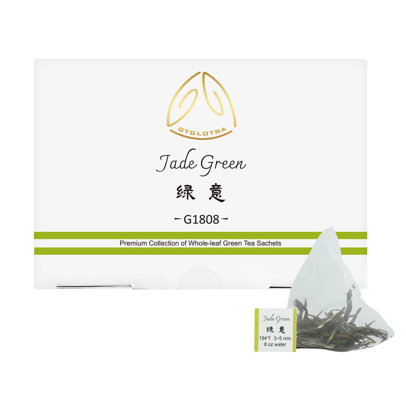 GTGLOTRA Premium Full-Leaf Loose Green Tea, 24 Pyramid Bags(4 Pack), 100% Natural No Additives, Easy Brew, Biodegradable Tea Whole Leaf Tea