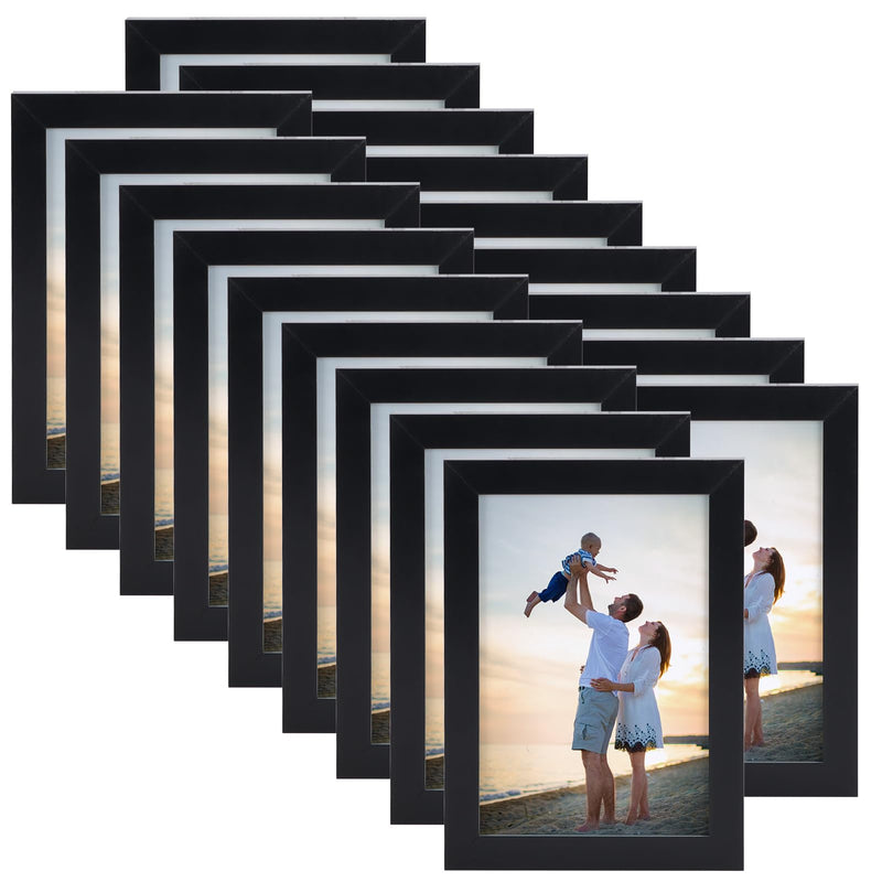 Hoikwo 18 Packs 3.5X5 Small Black Multi Picture Frames Set for Family Photos, Artwork, Light Weight Bulk 3.5 by 5 Frames Pack for Wall Hanging and