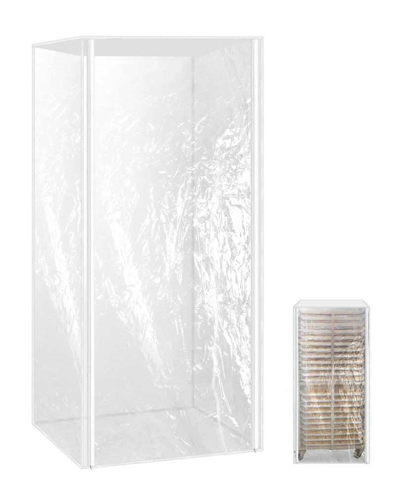 QWORK Bun Pan Rack Cover with Zippers, Clear Plastic Sheet Pan Rack Cover, 28" L X 23" W X 61" H, 20-Tier