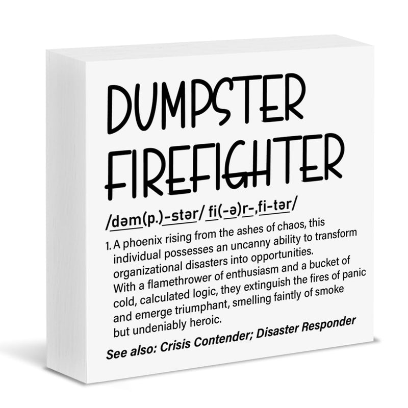 Funny Office Wooden Sign Dumpster Fire Desk Accessories This Little Light of Mine I'M Gonna Let It Shine Wood Block Box Sign Office Desk Shelf Decor
