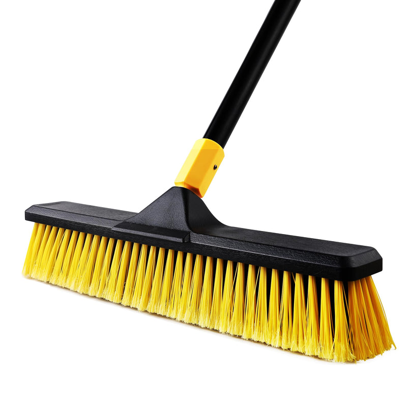 Yocada 18 Inch Push Broom Heavy-Duty Outdoor Commercial Broom Brush Stiff Bristles for Cleaning Patio Garage Deck Concrete Wood Stone Tile Floor
