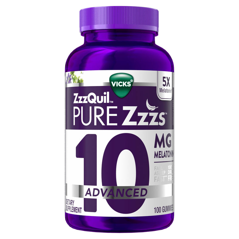 Zzzquil Pure Zzzs Advanced Melatonin Gummies, Melatonin 10Mg, Sleep Aid, with Chamomile & Lavender, Melatonin Sleep Gummies, Sleep Aids for