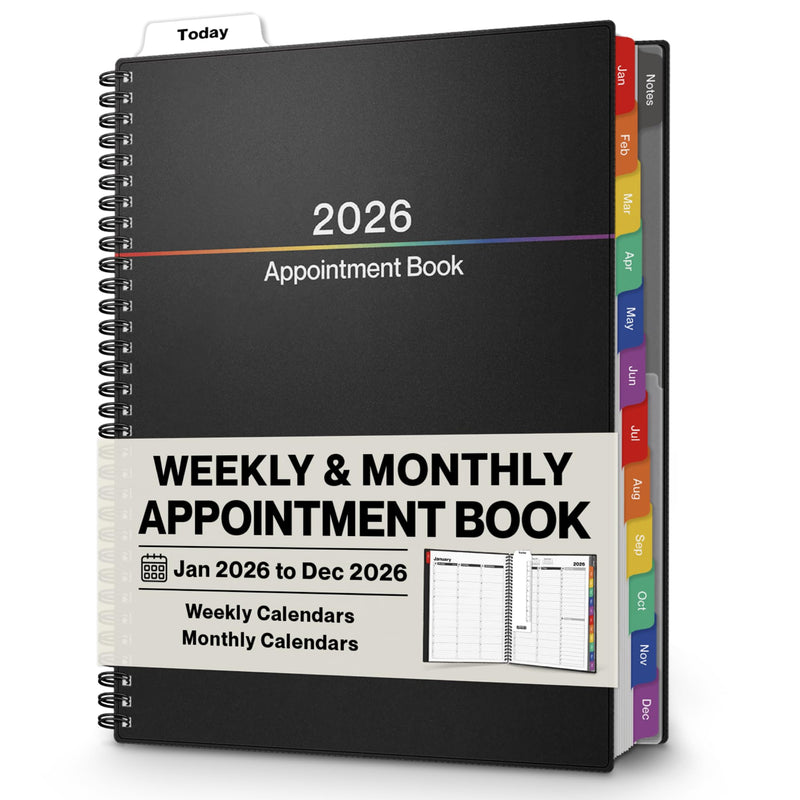 Dunwell Large Appointment Book 2025-2026 (Colorful), July 2025 - June 2026, 8.5 X 11 Appointment Planner 15 Minute Increments, Schedule Book with