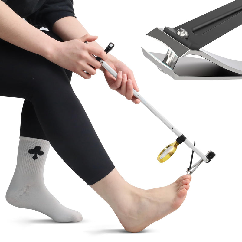 Long Handled Toenail Clippers Wide Jaw Opening, Free Bending, for Thick Nails, for the Seniors, Overweight, Disabled with Arthritis, Easy Reach