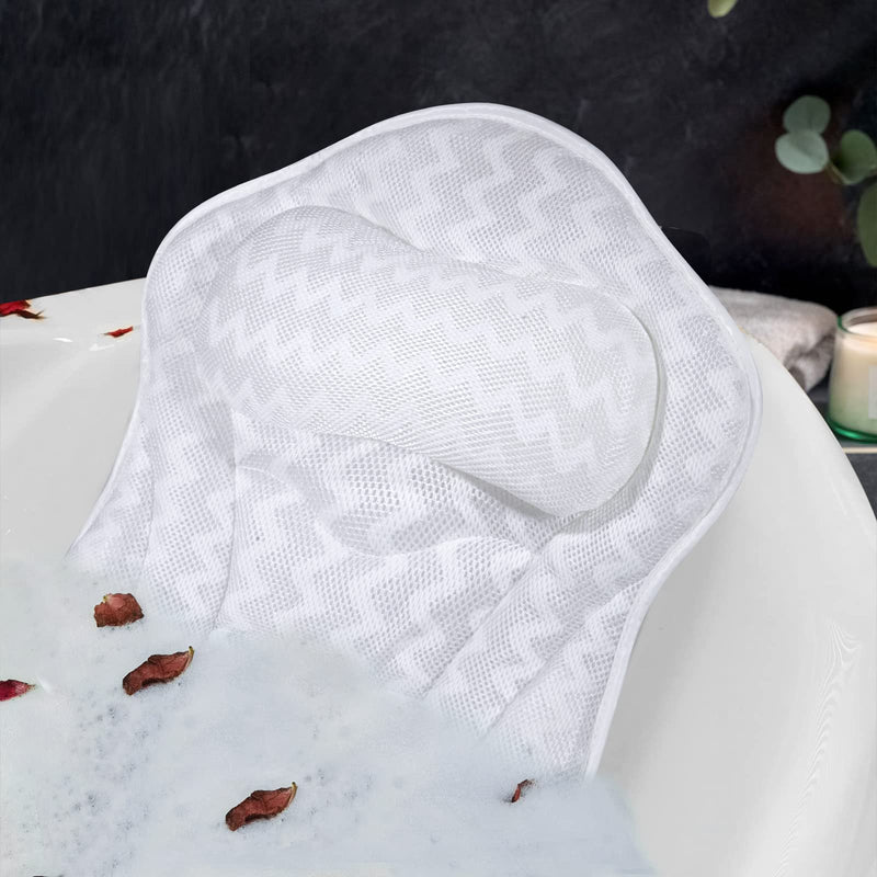 Bath Pillow, Tub Pillow for Bathtub with Strong Non-Slip Suction Cups and Comfortabl 3D Airmesh Bath Pillow for Women &Manâ¦