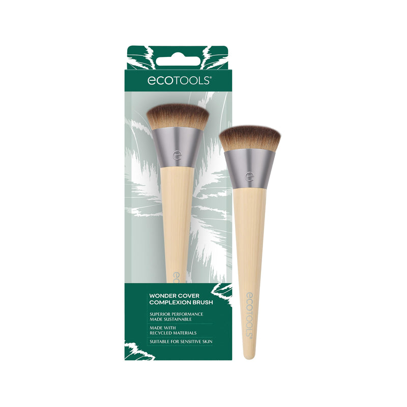 Ecotools Wonder Cover Complexion Brush, Makeup Brush for Flawless Foundation Application & Blending, Full Coverage Base Brush, Eco-Friendly,