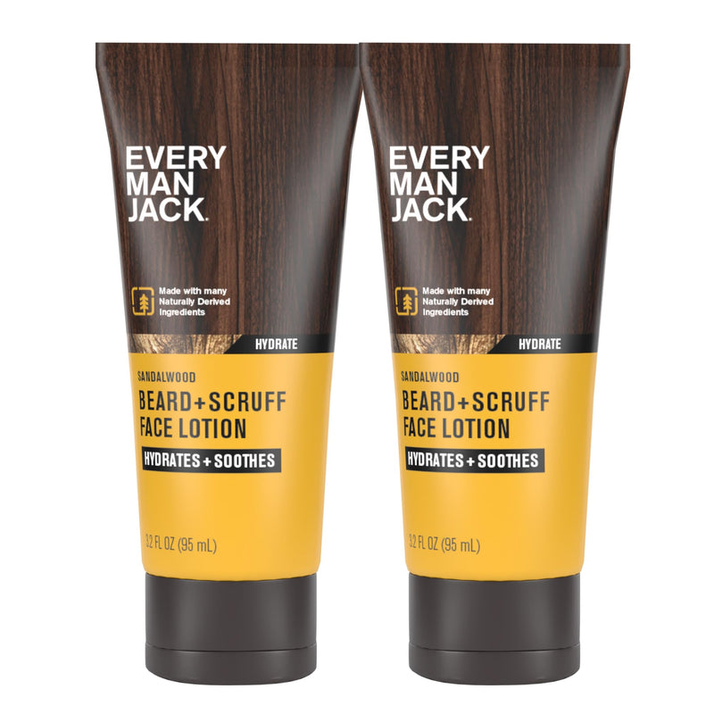 Every Man Jack Beard + Face Recovery Lotion-Moisturizes Relieves Dry Skin and Beard Itch - Light Sandalwood Scent-Made W/Naturally Derived
