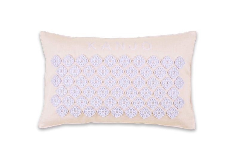 FSA HSA Eligible Kanjo Premium Unscented Acupressure Pillow - 100% Undyed Cotton Linen - Buckwheat Chaff Fill - Relieves Back Pain and Neck Pain