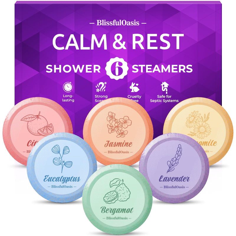 Shower Steamers 6 Packs, Shower Bath Bombs with Natural Fragrance, Self-Care & Relaxation Birthday Presents for Loved Ones, Shower Bombs with