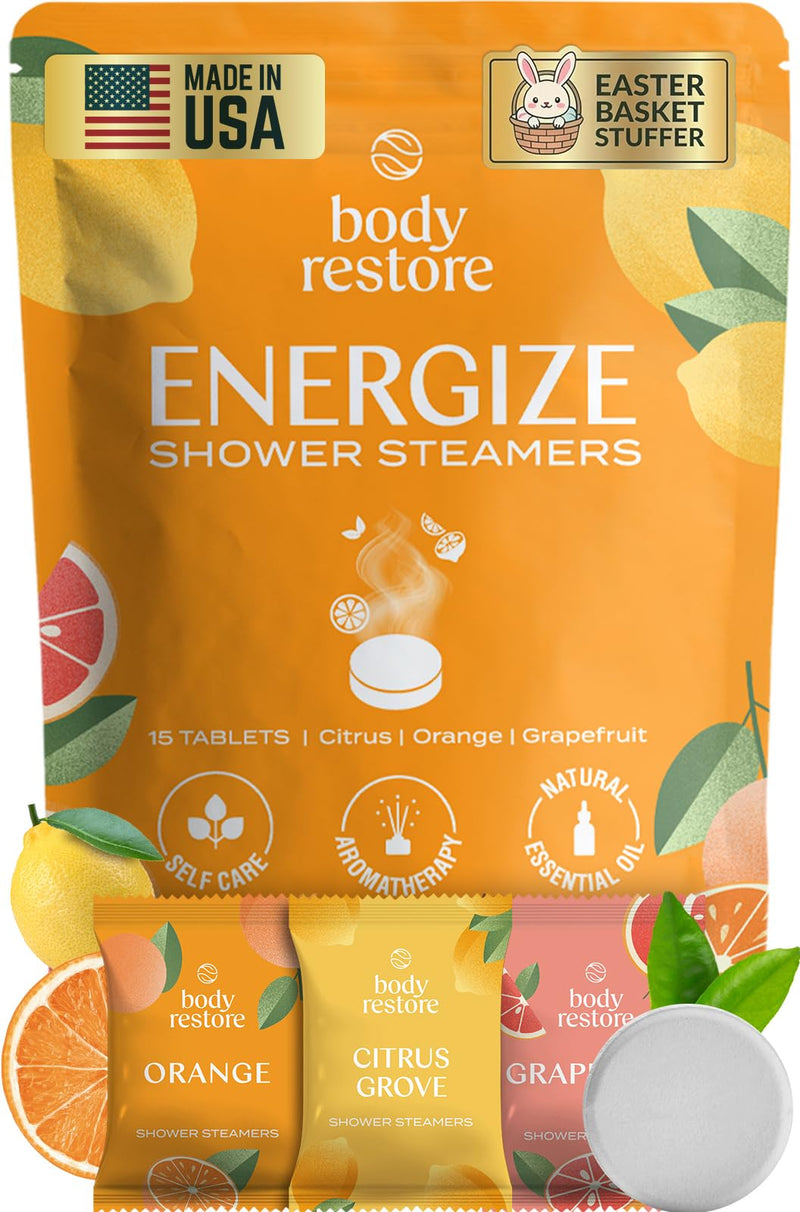 Body Restore Shower Steamers Aromatherapy 15 Pack - Fathers Day Unique Gifts for Dad, Grandpa, Birthday Gift for Mom, Daughter, Son, Best Friend,
