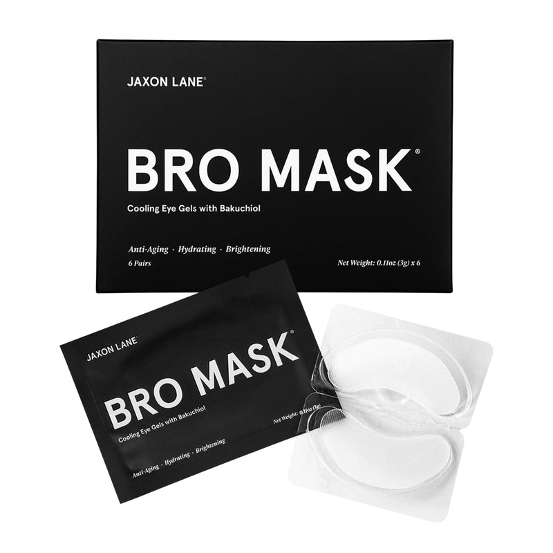 BRO MASK under Eye Gel Pads: Cooling Eye Patches for Dark Circles and Puffiness | anti Aging Hydrogel Eye Patch Set W/ Bakuchiol, Green Tea,