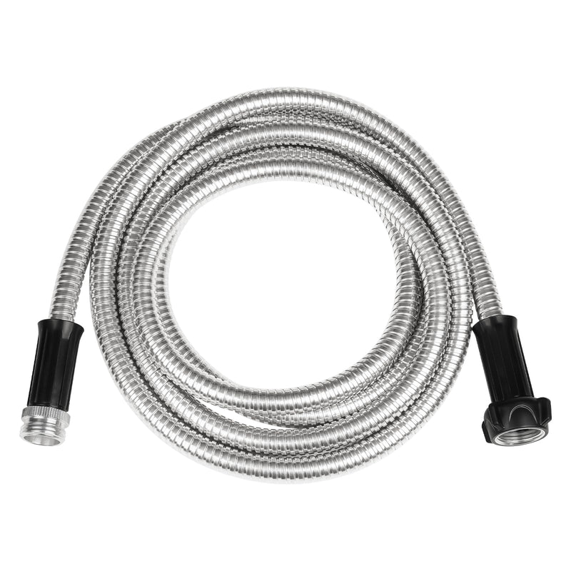 Short Garden Hose Meatl Water Hose Heavy Duty Stainless Steel Hose with Metal Fittings Flexible Lightweight Hose Puncture Proof for Yard,