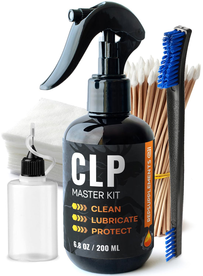 Clp Gun Cleaning Oil Kit 3-In-1 Cleans, Lubes, Protects - 6.8 Oz Sprayer Clp Gun Cleaner and Lubricant, Needle Oiler, Cleaning Patches, Cleaning