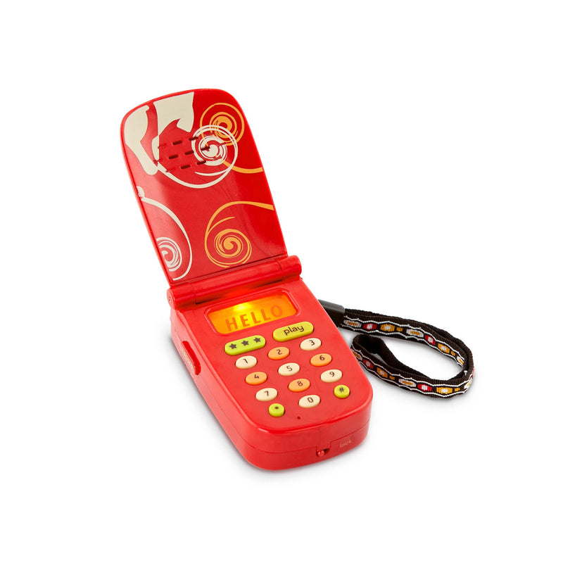B. Toys- Hellophone- Red- Pretend Play Toy Cell Phone â Kids Play Phone with Light Sounds and Songs â Toddler Phone with Message Recorder- 18
