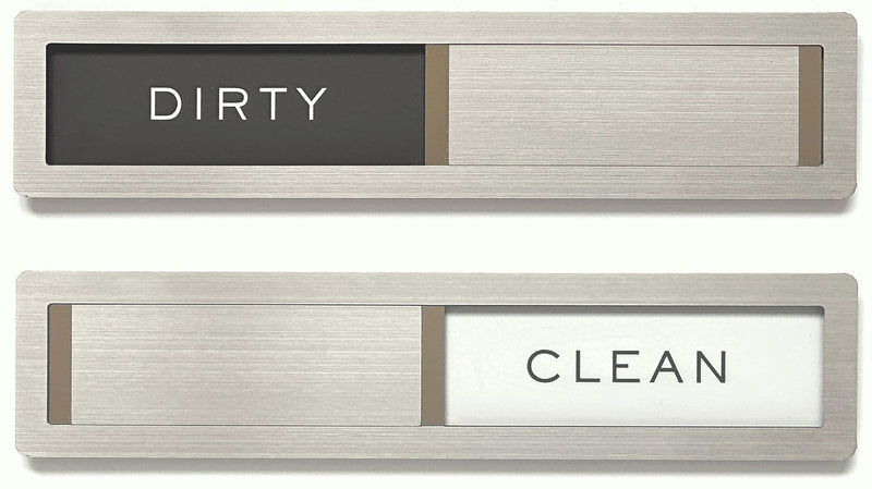 Dishwasher Magnet Clean Dirty Sign, Kubik Letters Premium Stainless Steel Grade 304, Kitchen Organizers and Storage Decor Accessories, Extra